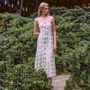 ALEXIS Floral Embroidered Midi Dress